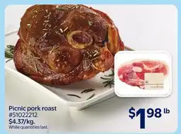 Walmart Picnic pork roast offer