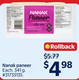 Walmart Nanak paneer offer
