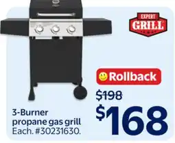 Walmart 3-Burner propane gas grill offer