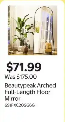 Walmart Beautypeak Arched Full-Length Floor Mirror offer