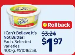Walmart I Can't Believe It's Not Butter! offer