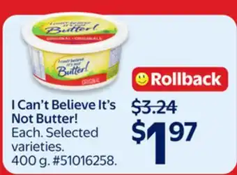 Walmart I Can't Believe It's Not Butter! offer