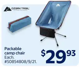 Walmart OZARK TRAIL Packable camp chair offer