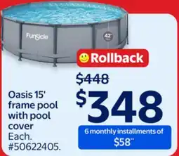 Walmart Funsicle Oasis 15' frame pool with pool cover offer