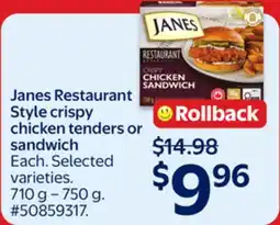 Walmart Janes Restaurant Style crispy chicken tenders offer