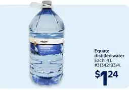 Walmart Equate distilled water offer