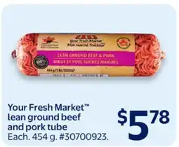 Walmart Your Fresh Market lean ground beef and pork tube offer