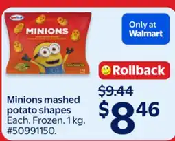 Walmart Minions mashed potato shapes offer