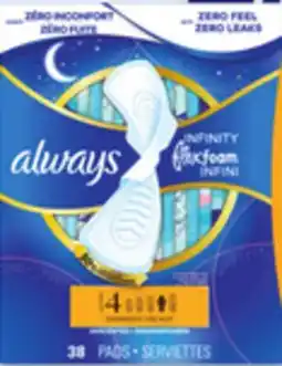 Walmart Always Flexfoam pads offer