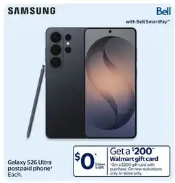 Walmart Samsung Galaxy S26 Ultra postpaid phone offer