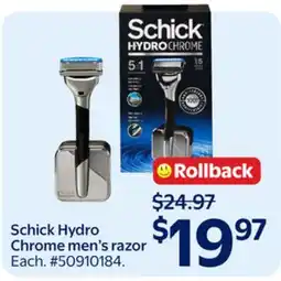 Walmart Schick Hydro Chrome Men's Razor offer