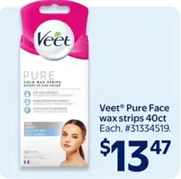 Walmart Veet Pure Face wax strips 40 ct offer