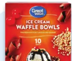 Walmart Great Value ice cream waffle bowls offer