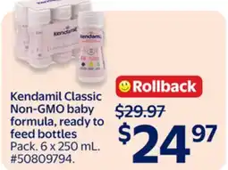 Walmart Kendamil Classic Non-GMO baby formula, ready to feed bottles offer
