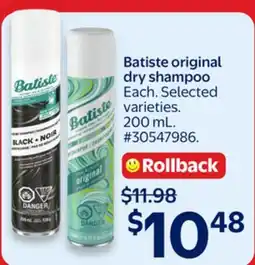 Walmart Batiste original dry shampoo offer