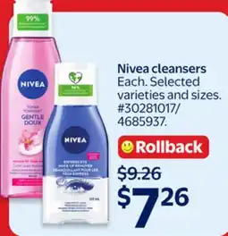 Walmart Nivea Cleansers offer