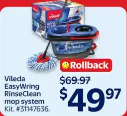 Walmart Vileda EasyWring RinseClean mop system offer