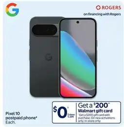 Walmart Pixel 10 postpaid phone offer