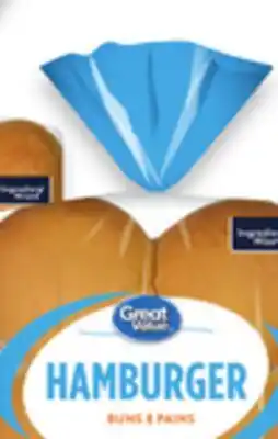 Walmart Great Value hot dog or hamburger buns offer