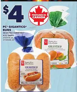 Loblaws PC GIGANTICO BUNS, 432/568 G offer