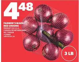 Loblaws FARMER'S MARKET RED ONIONS, 3 LB BAG offer