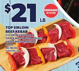 Loblaws TOP SIRLOIN BEEF KEBAB offer