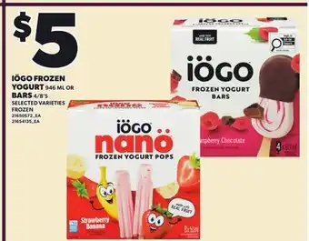 Loblaws IÖGO FROZEN YOGURT, 946 ML OR BARS, 4/8'S offer