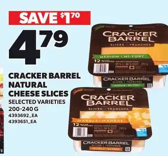 Loblaws CRACKER BARREL NATURAL CHEESE SLICES offer