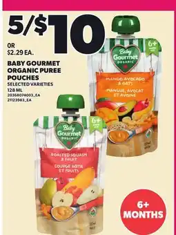 Loblaws BABY GOURMET ORGANIC PUREE POUCHES offer
