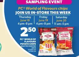Loblaws PC WORLD OF FLAVOURS POTATO CHIPS offer