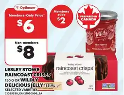 Loblaws LESLEY STOWE RAINCOAST CRISPS, 150 G OR WILDLY DELICIOUS JELLY, 185 ML offer