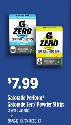 Loblaws GATORADE PERFORM/ GATORADE ZERO POWDER STICKS offer