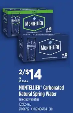 Loblaws MONTELLIER CARBONATED NATURAL SPRING WATER offer