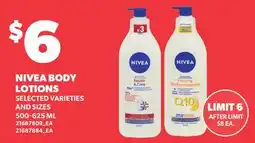 Loblaws NIVEA BODY LOTIONS offer