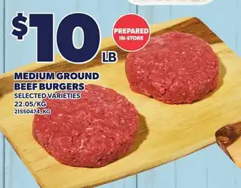 Loblaws MEDIUM GROUND BEEF BURGERS offer