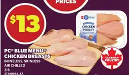 Loblaws PC BLUE MENU CHICKEN BREASTS, 3'S offer