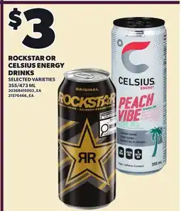 Loblaws ROCKSTAR OR CELSIUS ENERGY DRINKS, 355/473 ML offer