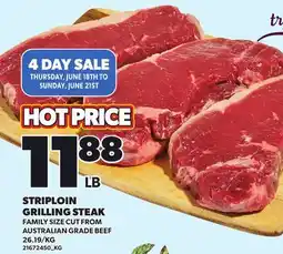 Loblaws STRIPLOIN GRILLING STEAK offer