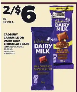 Loblaws CADBURY CARAMILK OR DAIRY MILK CHOCOLATE BARS offer