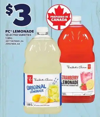 Loblaws PC LEMONADE offer
