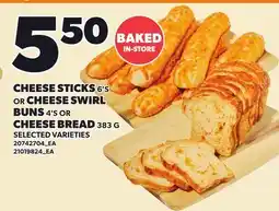 Loblaws CHEESE STICKS, 6'S OR CHEESE SWIRL BUNS, 4'S OR CHEESE BREAD offer