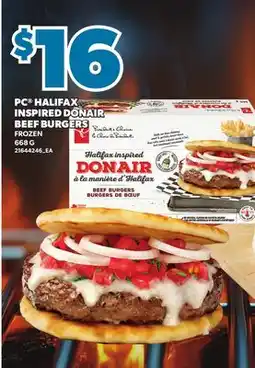 Loblaws PC HALIFAX INSPIRED DONAIR BEEF BURGERS offer