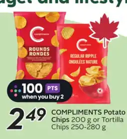 Sobeys COMPLIMENTS Potato Chips 200 g or Tortilla Chips offer