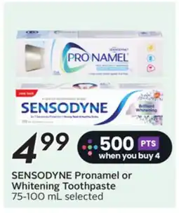 Sobeys SENSODYNE Pronamel or Whitening Toothpaste offer