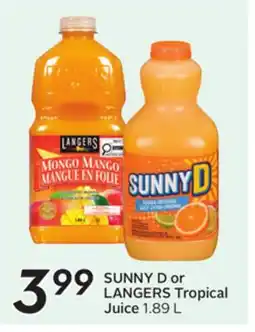 Sobeys SUNNY D or LANGERS Tropical Juice offer