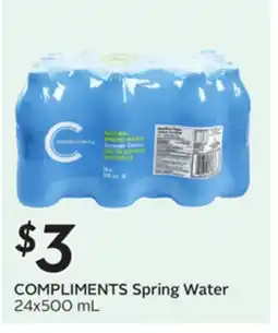 Sobeys COMPLIMENTS Spring Water offer