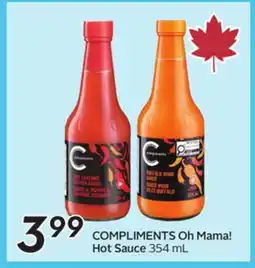 Sobeys COMPLIMENTS Oh Mama! Hot Sauce offer