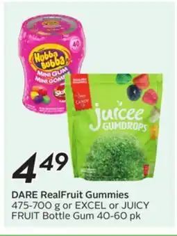 Sobeys DARE RealFruit Gummies 475-700 g or EXCEL or JUICY FRUIT Bottle Gum 40-60 pk offer