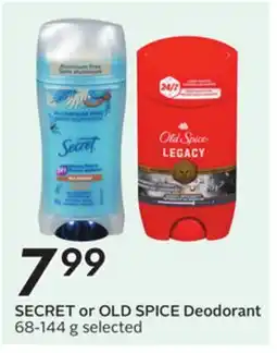 Sobeys SECRET or OLD SPICE Deodorant offer