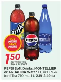 Sobeys PEPSI Soft Drinks, MONTELLIER or AQUAFINA Water offer